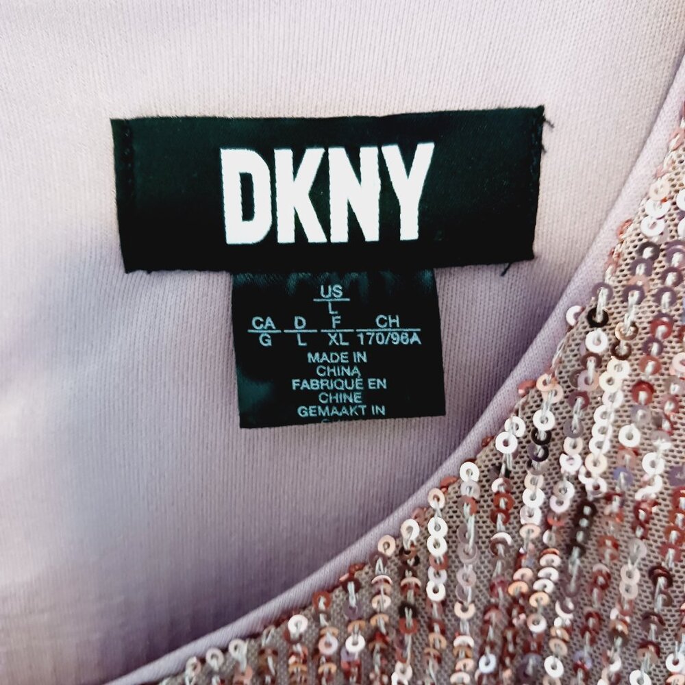 DKNY, Sleeveless Sequin Top, Dusty Pink, Size Large, Glam, Sparkly, Party - Picture 2 of 16